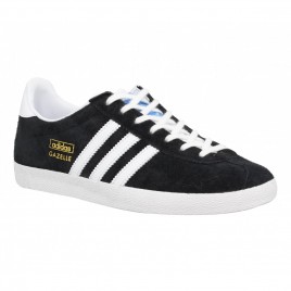 ADIDAS Gazelle velours Homme Noir + Blanc