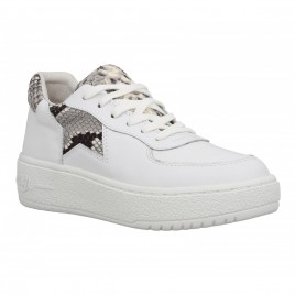 ASH Fool cuir + reptile Femme Blanc