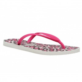 HAVAIANAS Slim Animal caoutchouc Femme Blanc + Rose