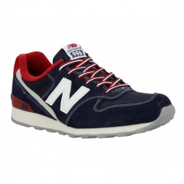 NEW BALANCE 996 velours + toile Femme Navy + Rouge