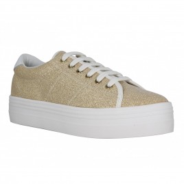 NO NAME Plato Sneaker toile Strass Femme Gold