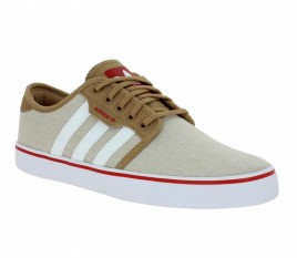 Adidas Seeley toile homme beige + blanc
