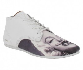 ELEVEN PARIS Basmous Marylin cuir + toile Femme Blanc