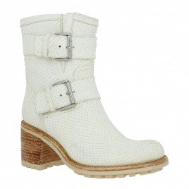 FREE LANCE Biker 7 Mini Strap cuir Irwa Femme Blanc