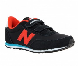 NEW BALANCE 410 toile + velours Enfant Noir + Rouge