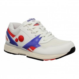 REEBOK Pump Running Dual Vintage cuir + toile Homme Blanc + Rouge