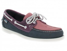 SEBAGO Docksides Spinnaker velours Homme Marine + Rose + Lavande