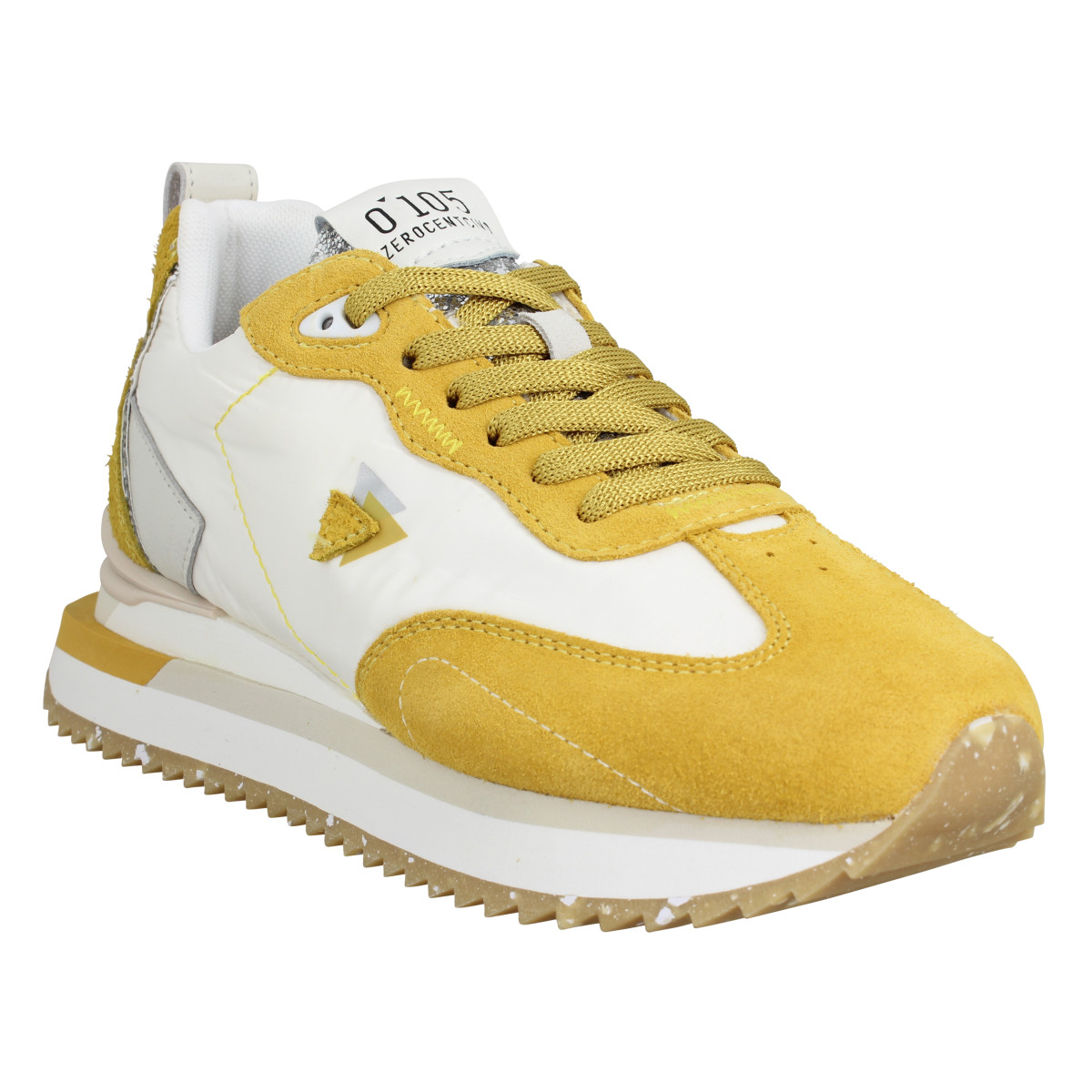 Baskets 0-105 Lenox velours toile Femme Yellow