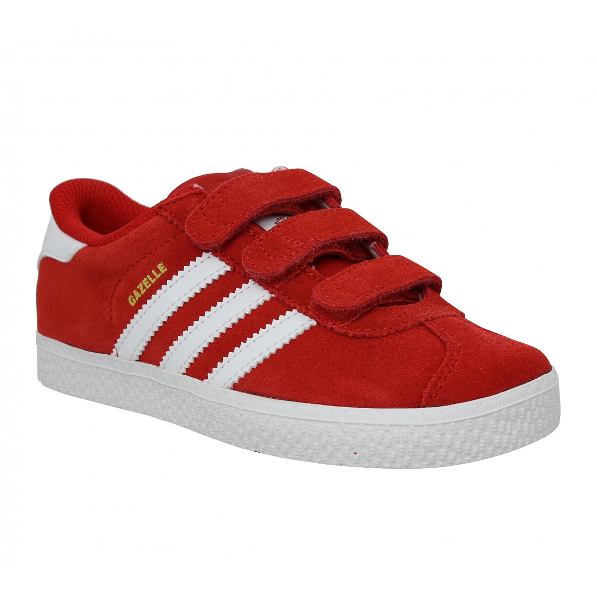 Adidas gazelle 3 velcro enfant rouge | Fanny chaussures