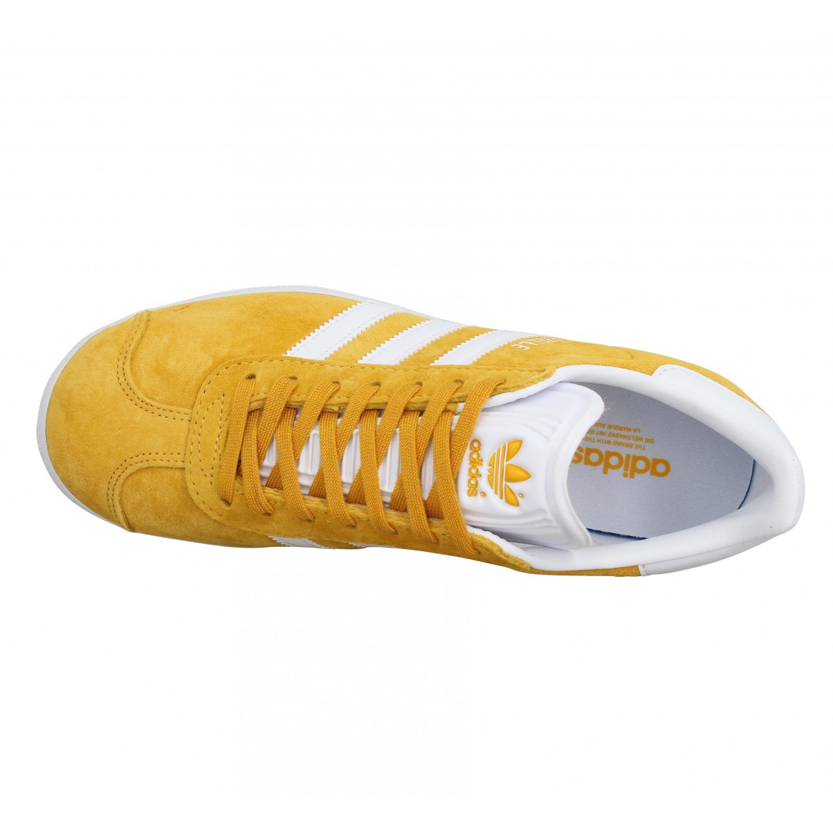 Adidas gazelle velours femme jaune femme | Fanny chaussures