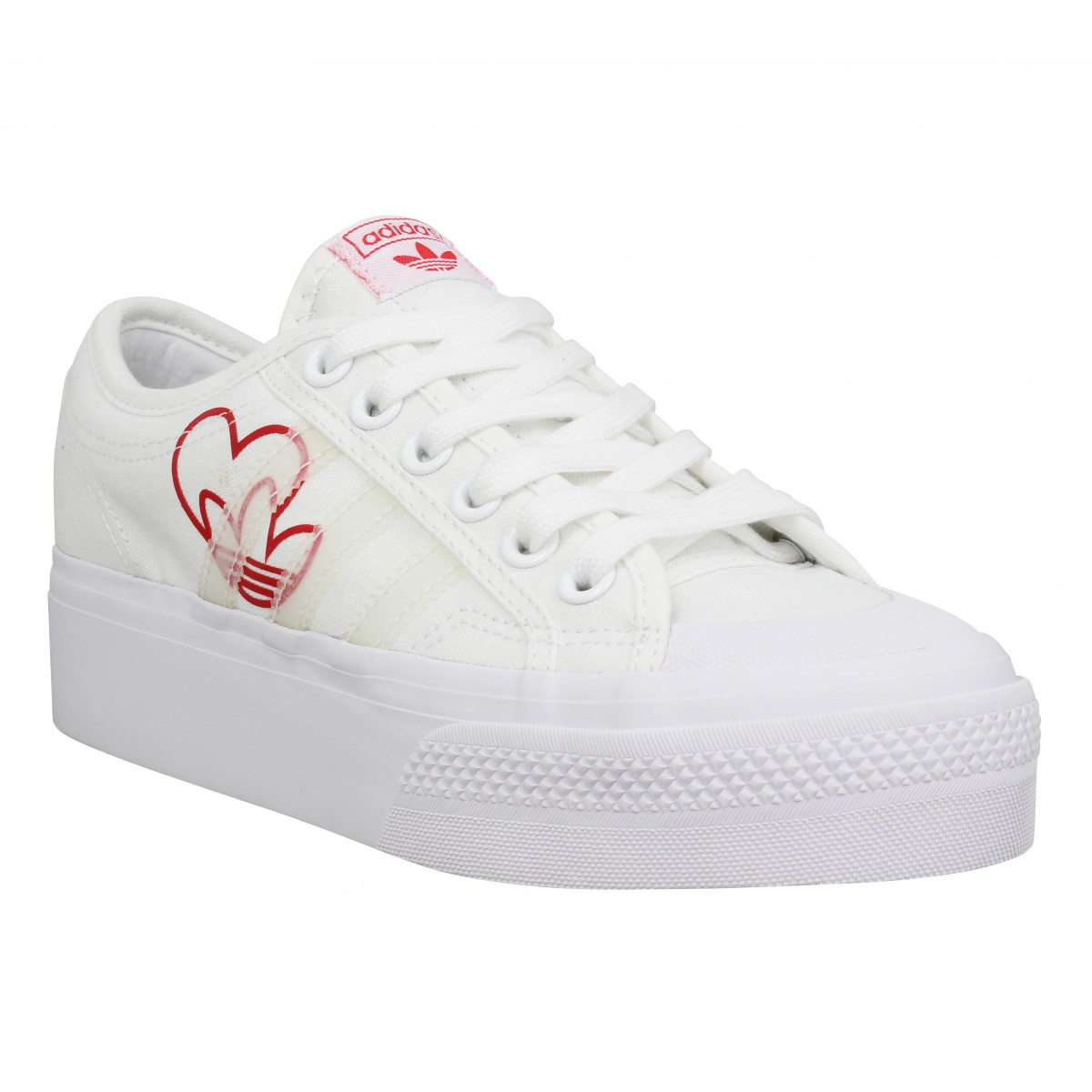 Adidas nizza platform toile femme blanc femme | Fanny chaussures