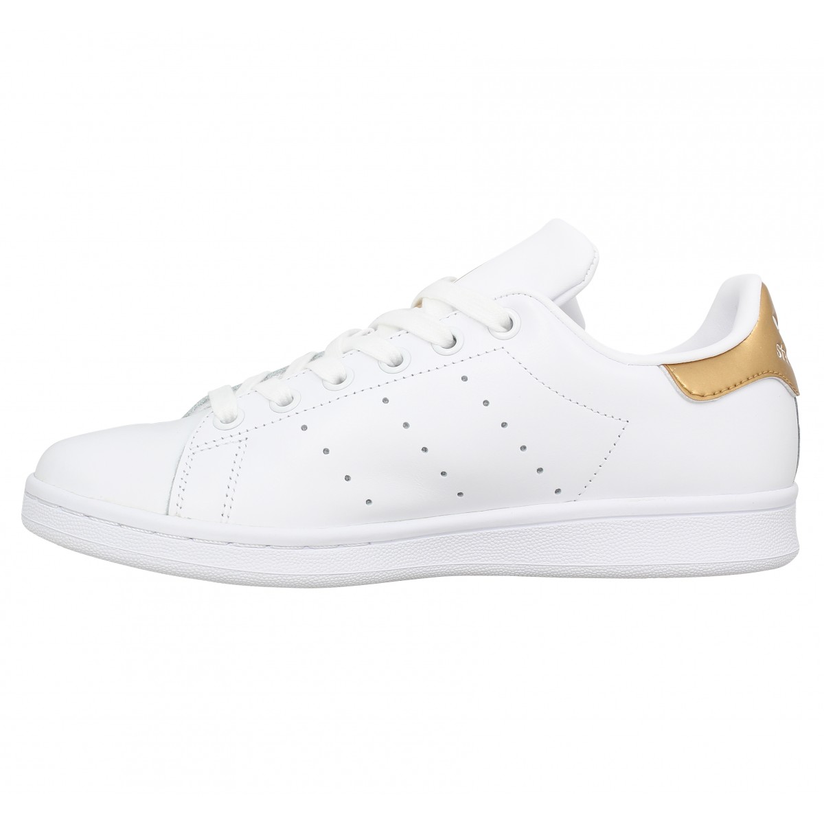 Adidas stan smith cuir femme blanc or femme | Fanny chaussures
