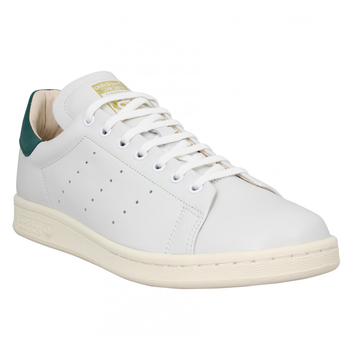 smith recon cuir homme blanc vert noble homme Fanny chaussures