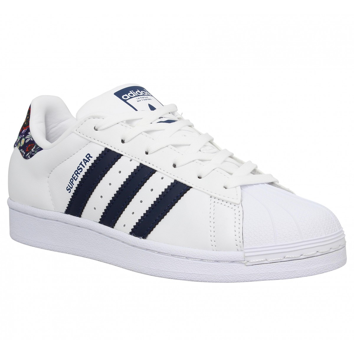 superstar femme blanche et bleu marine