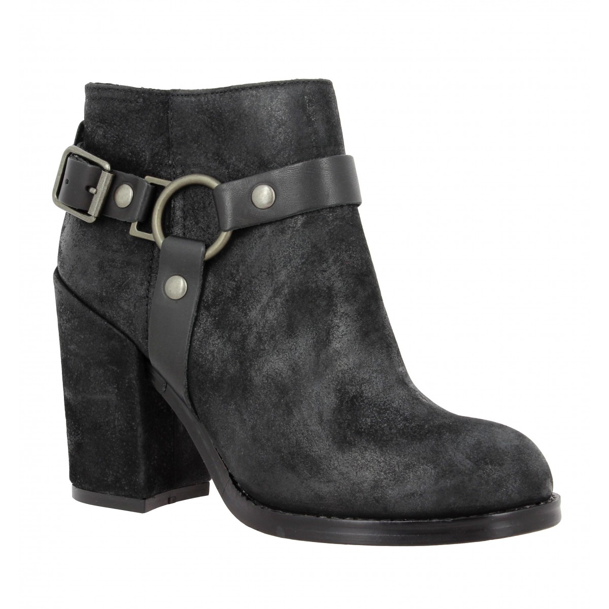 Bottines ASH Falcon velours Femme Noir