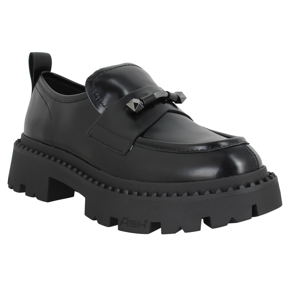 Mocassins ASH Genial Jack cuir polish Femme Noir