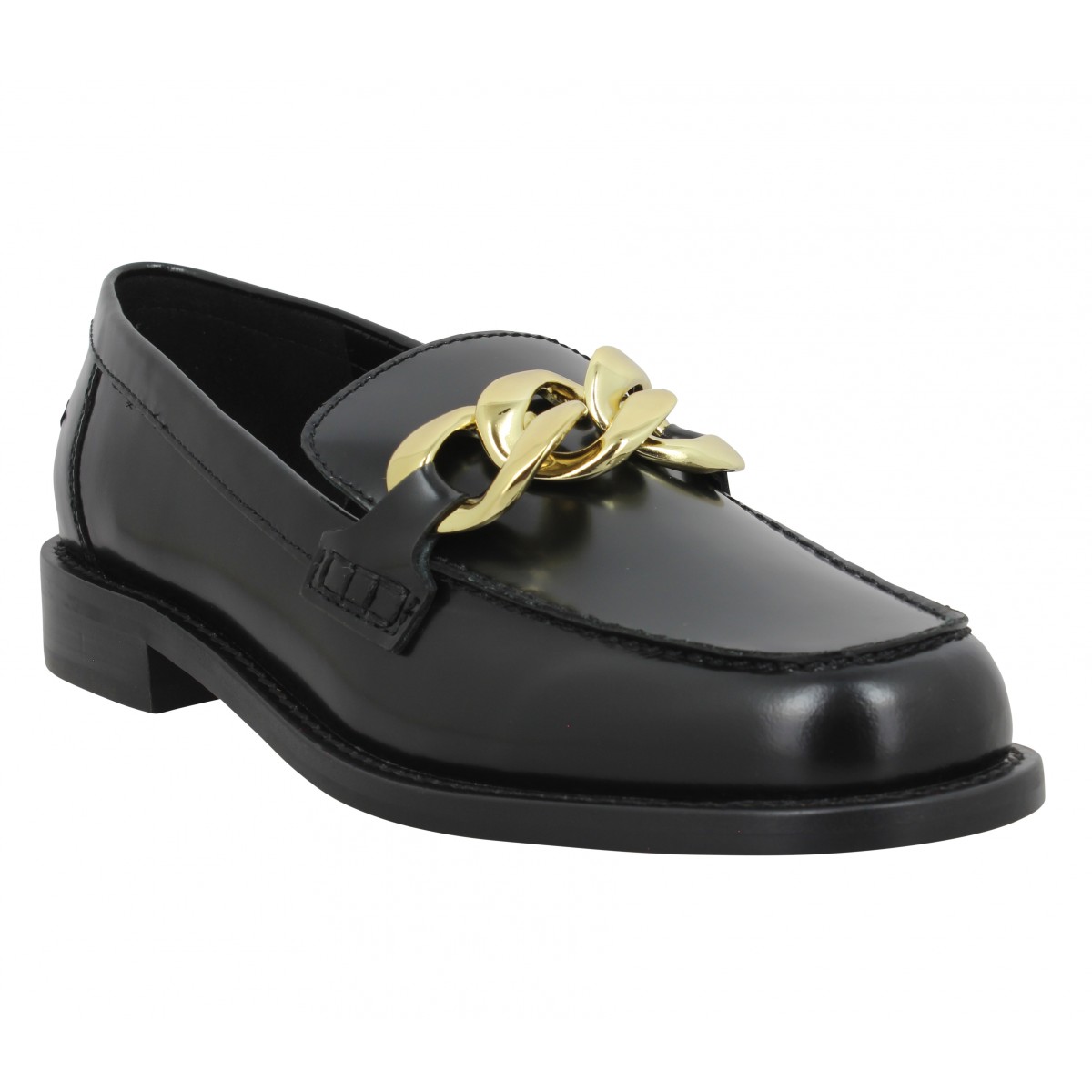 Mocassins ATELIER MERCADAL Yale Chaine cuir Femme Noir