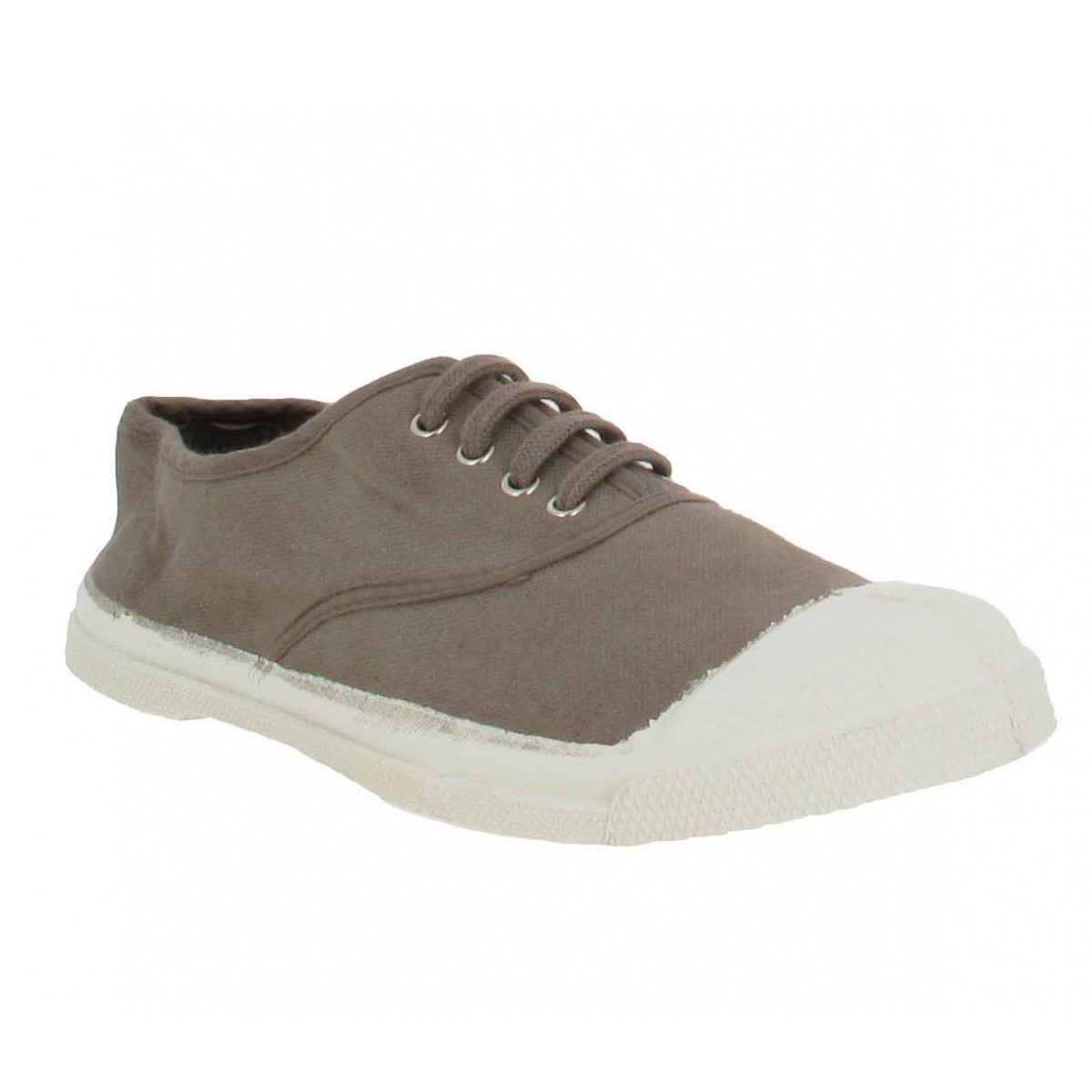 Baskets BENSIMON Lacet toile Femme Taupe