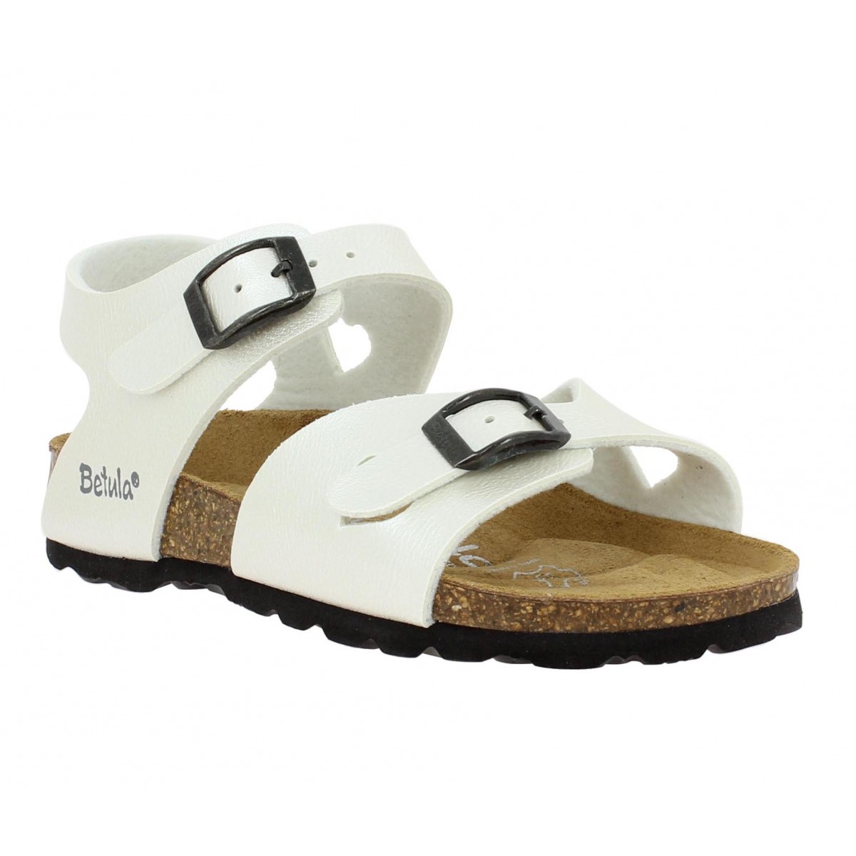 Sandales BETULA Gilla birko flor Enfant Blanc