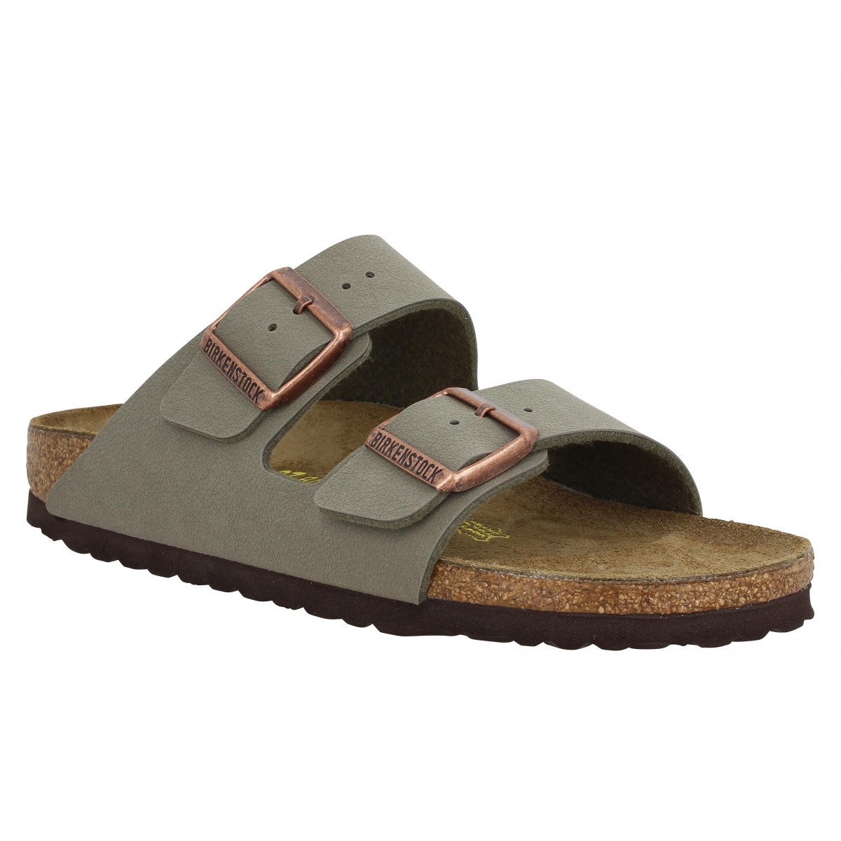 Mules BIRKENSTOCK Arizona birko flor nubuck Femme Stone