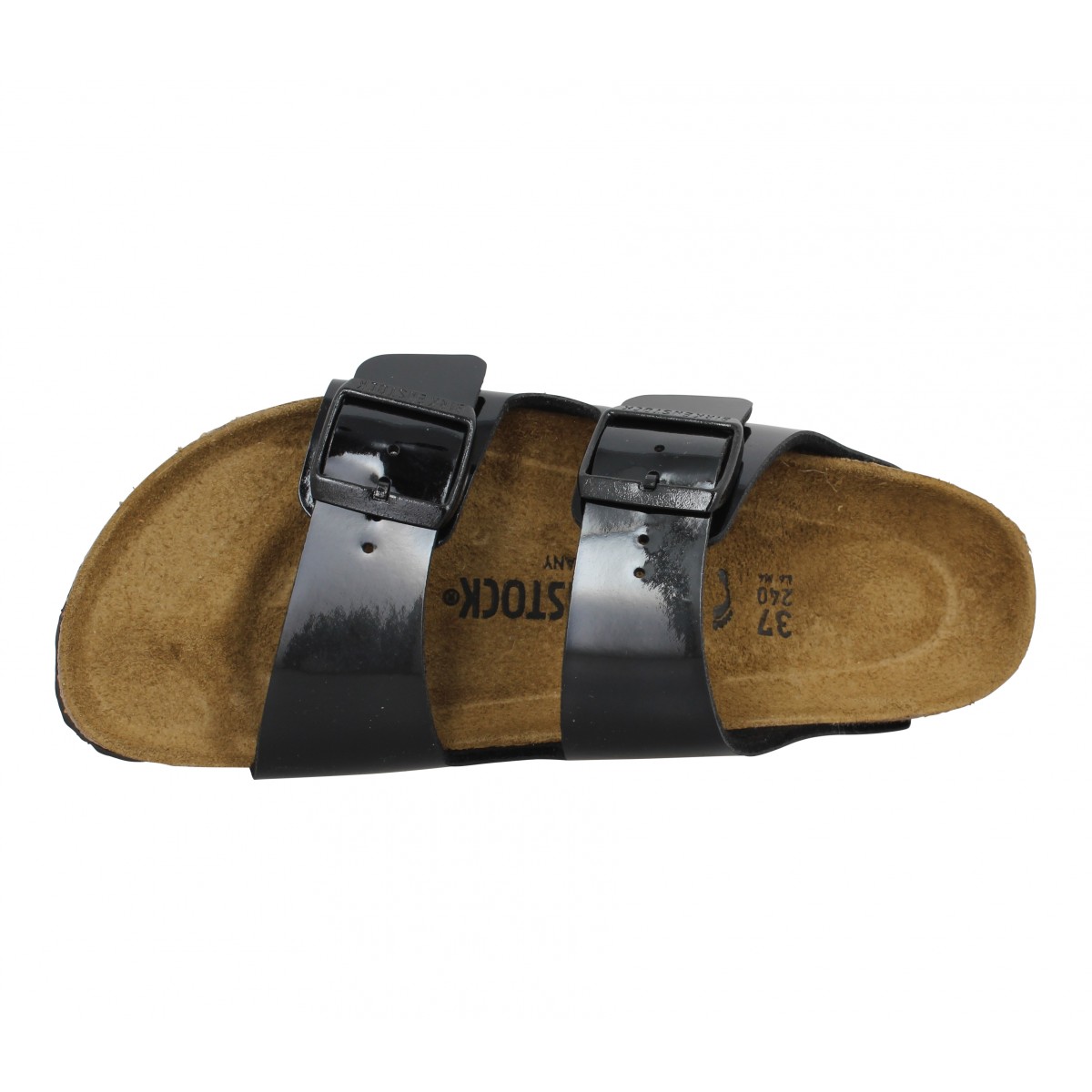 Birkenstock noir sale vernis pas cher