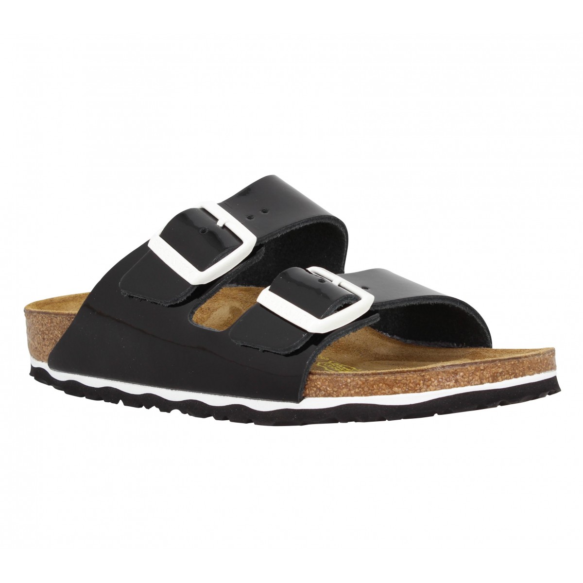 Mules BIRKENSTOCK Arizona cuir vernis Femme Noir
