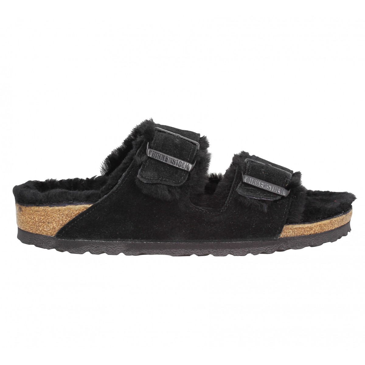 Chaussures Birkenstock arizona fur velours femme noir femme | Fanny  chaussures