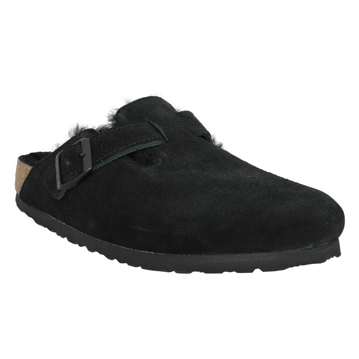 BIRKENSTOCK Boston Narrow Fit Shearling suede Femme-35-Noir