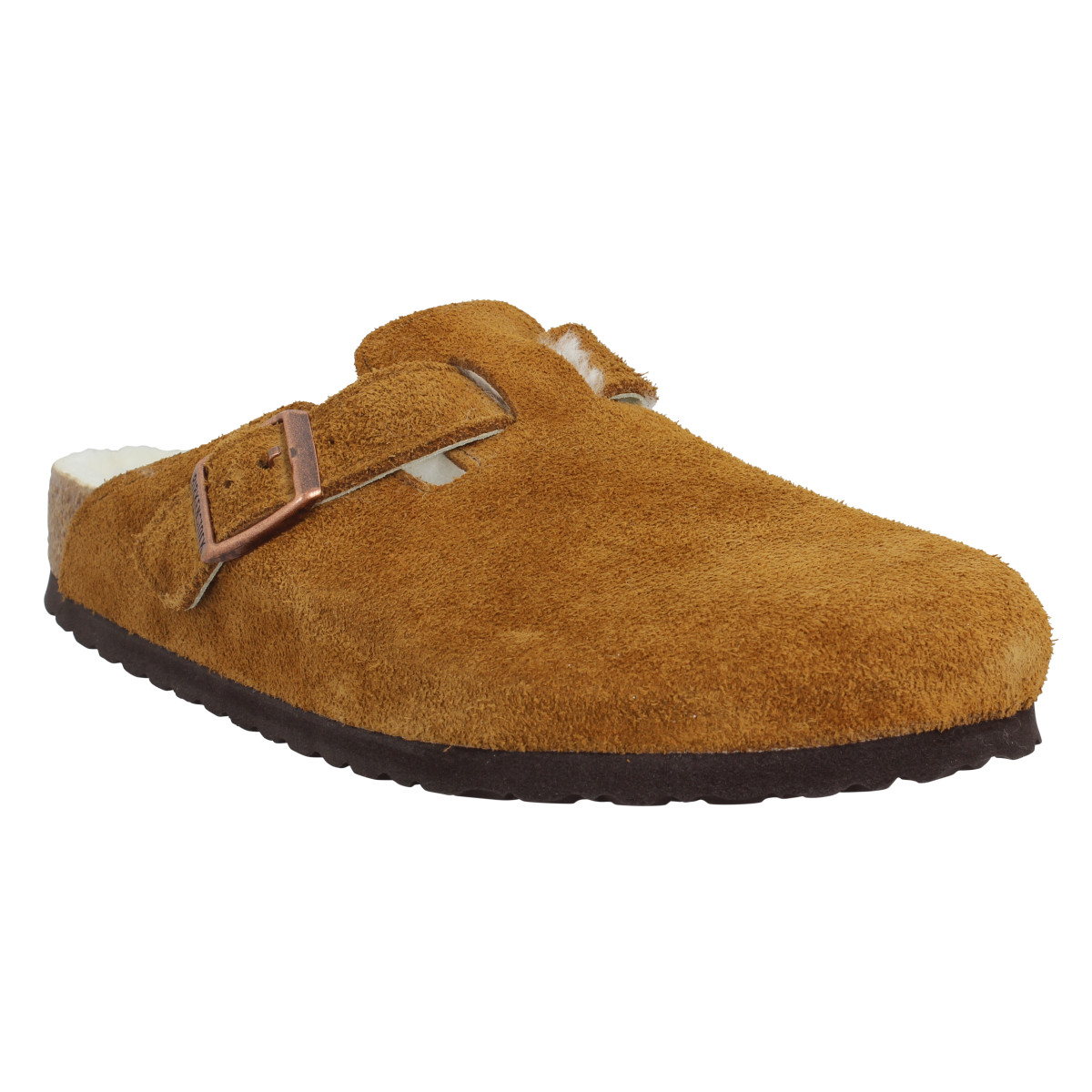 Mules BIRKENSTOCK Boston Shearling suede Homme Mink