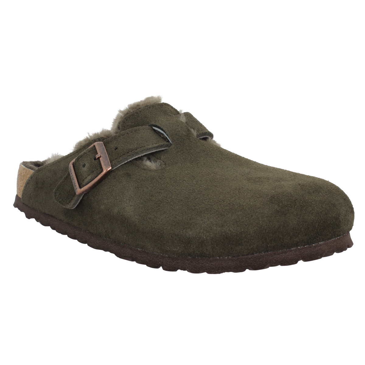 Mules BIRKENSTOCK Boston Shearling suede Homme Mocca