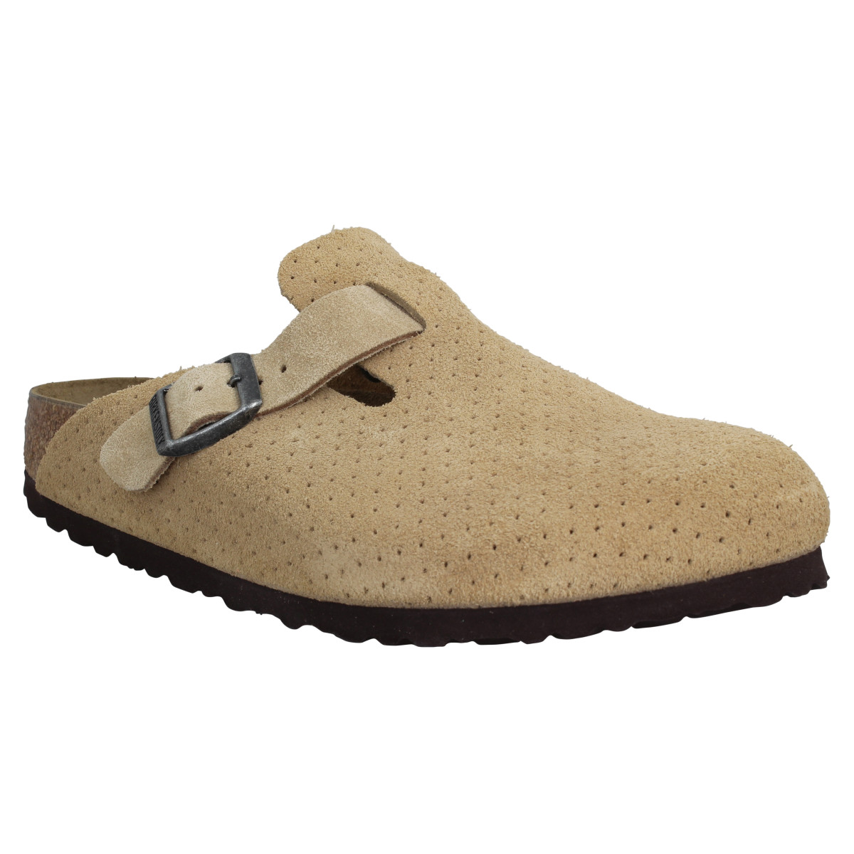 Mules BIRKENSTOCK Boston suede emboss dots Femme Beige