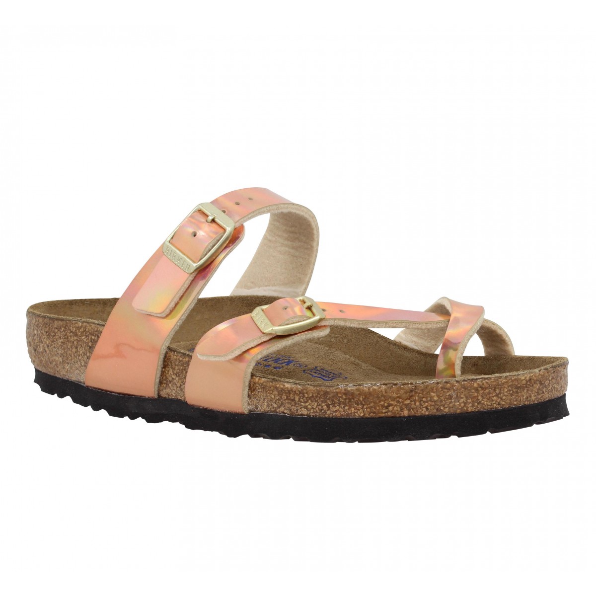 Nu-pieds BIRKENSTOCK Mayari birko flor mirror Femme Rose Gold