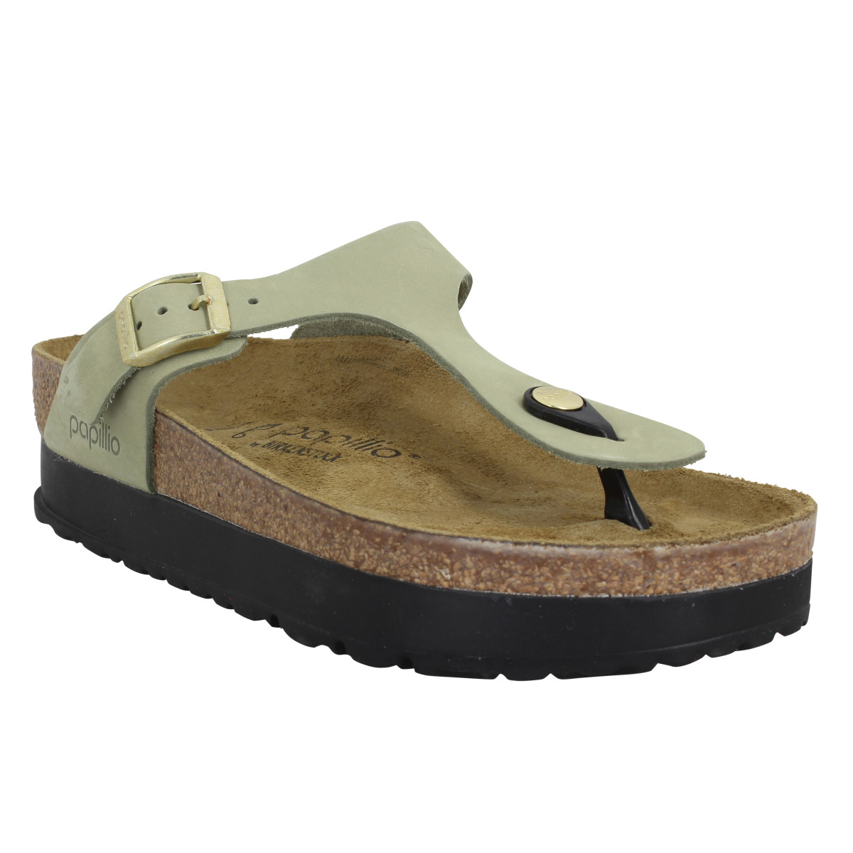 Mules BIRKENSTOCK PAPILLIO Gizeh Platform birko flor Femme Eucalyptus