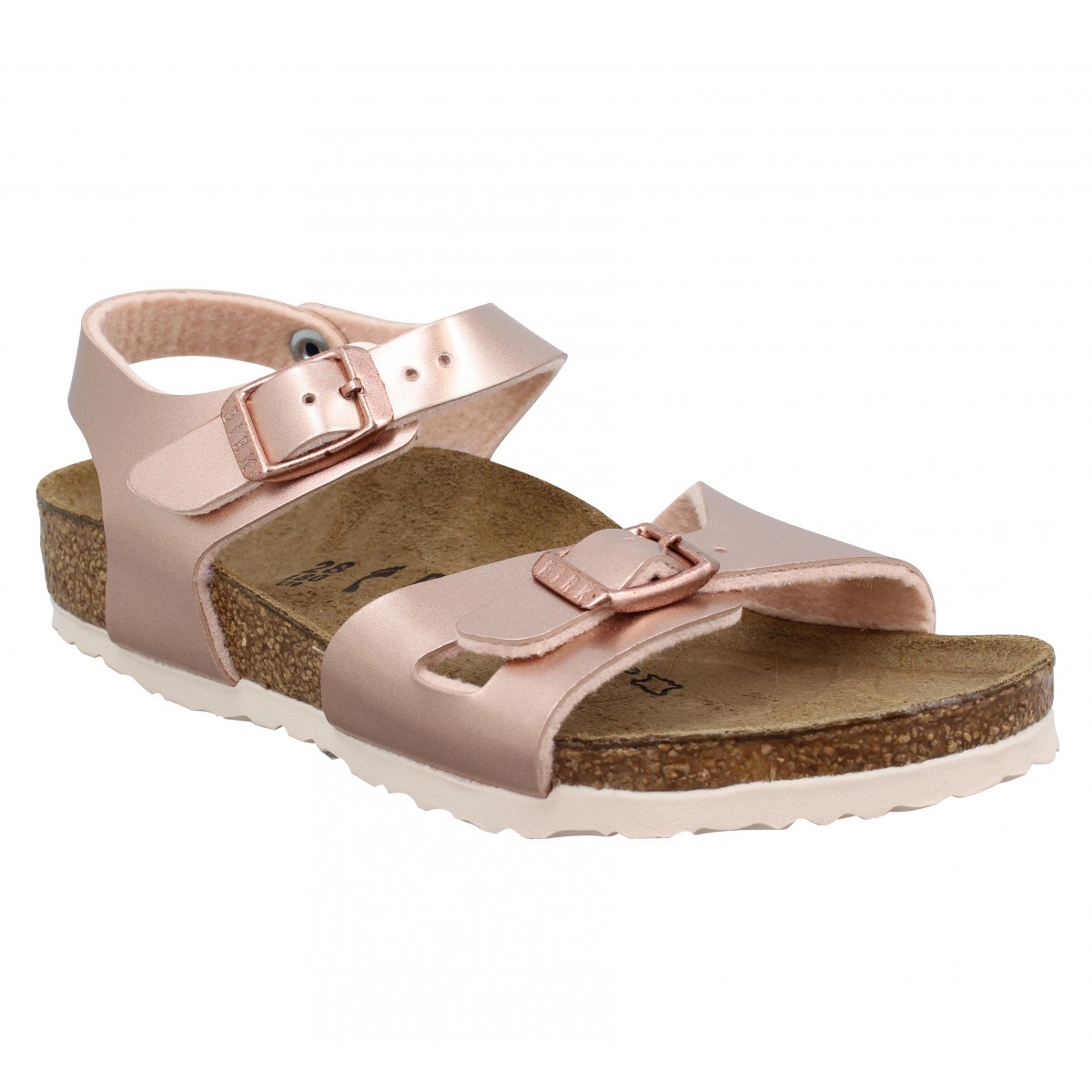 Sandales BIRKENSTOCK Rio Birko Flor metallic Enfant Copper