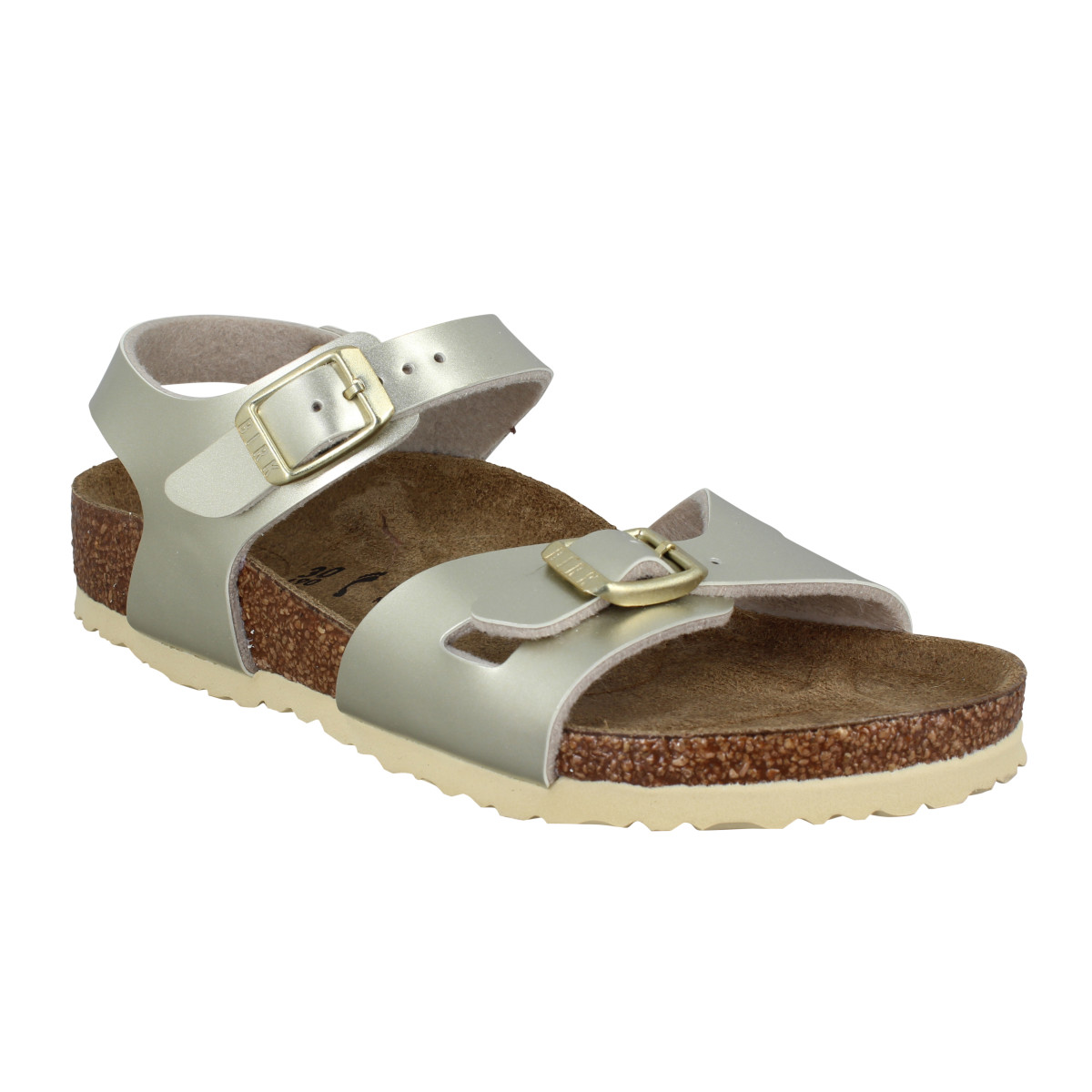 Sandales BIRKENSTOCK Rio Birko Flor metallic Enfant Electric Gold Or