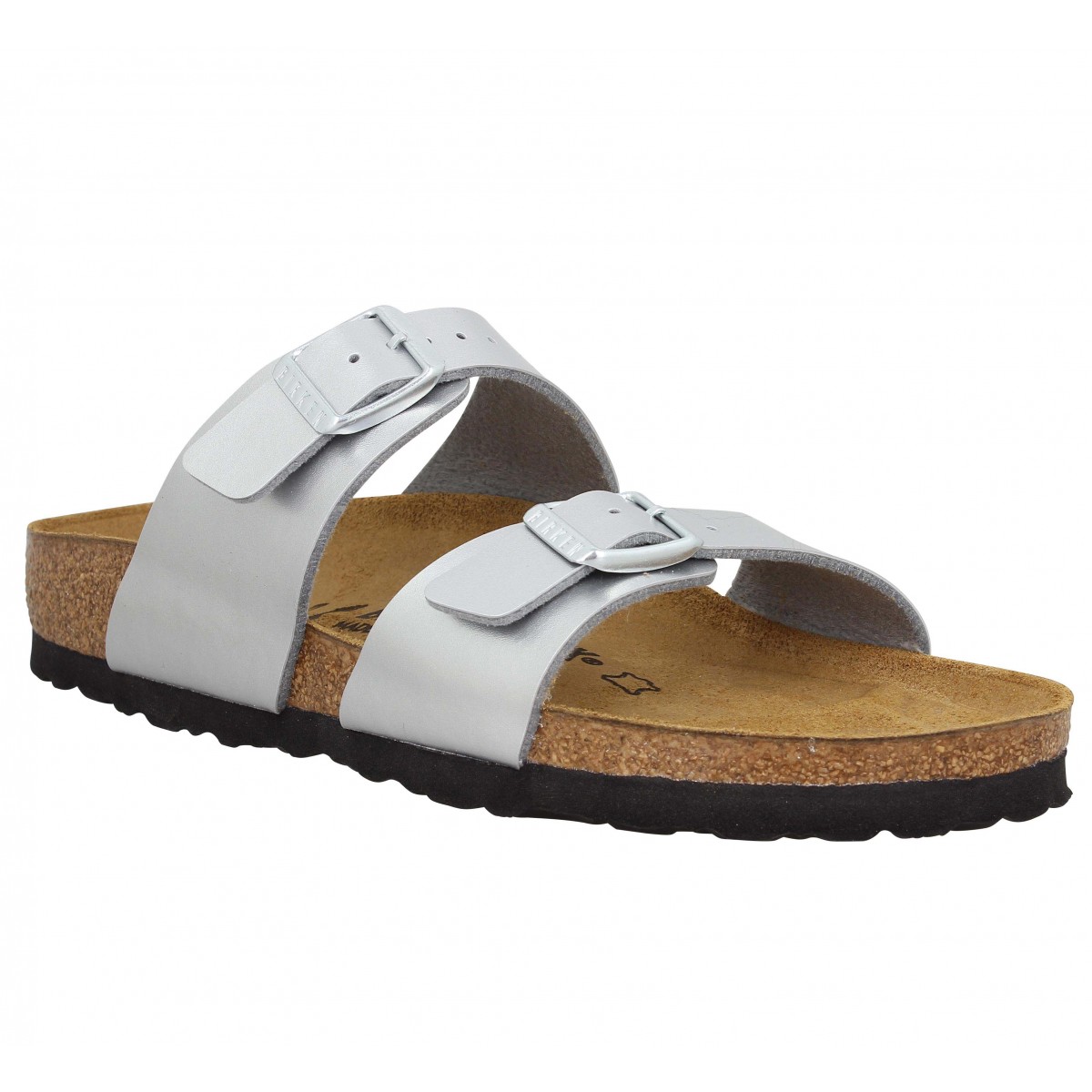 Birkenstock sydney birko flor soft met femme argent femme | Fanny chaussures