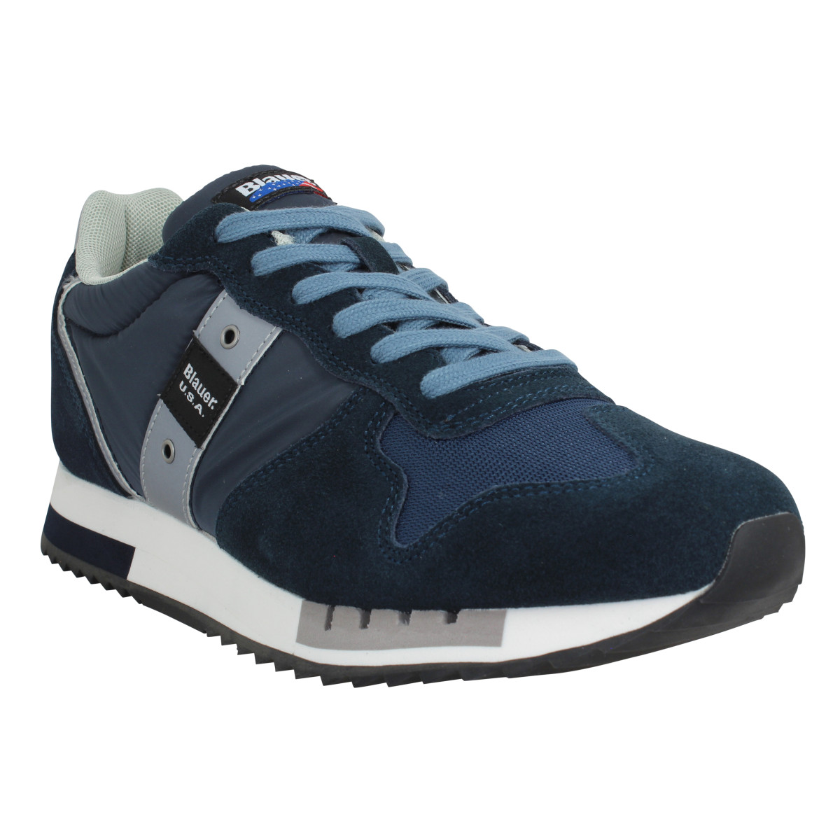 Baskets BLAUER Queens 01 velours toile Homme Navy
