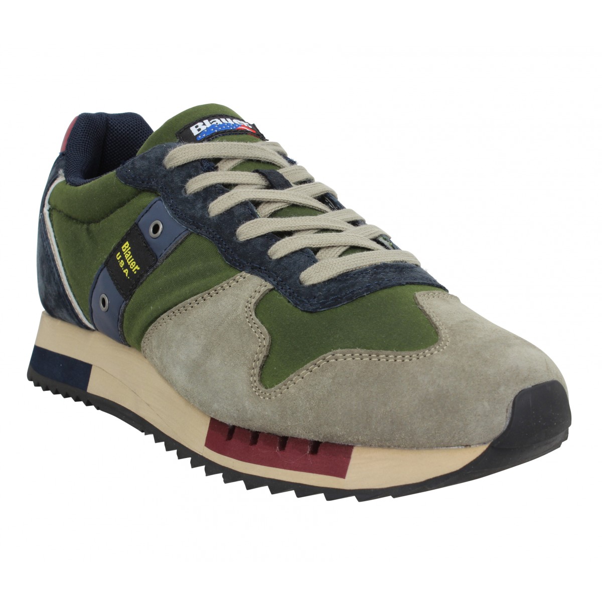Baskets BLAUER Queens velours toile Homme Military