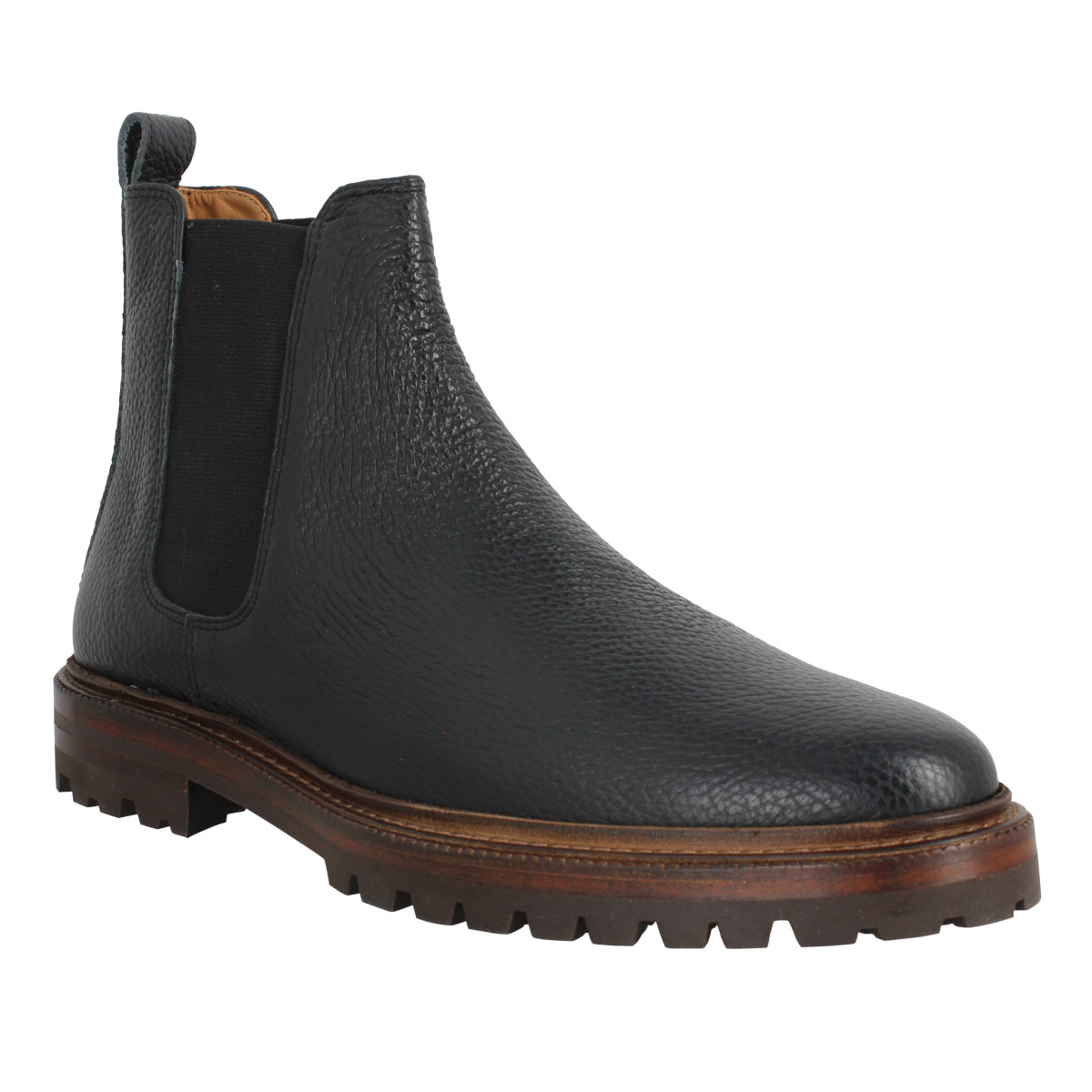 Bottines BOBBIES Fargo cuir graine Homme Caviar