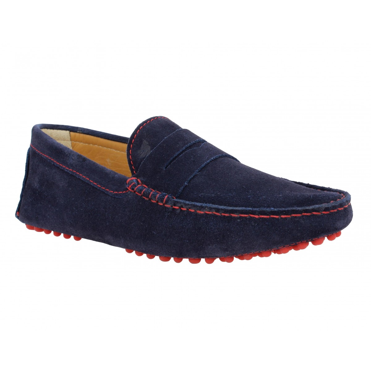 Mocassins BOBBIES L'Elegant velours Homme Bleu marine