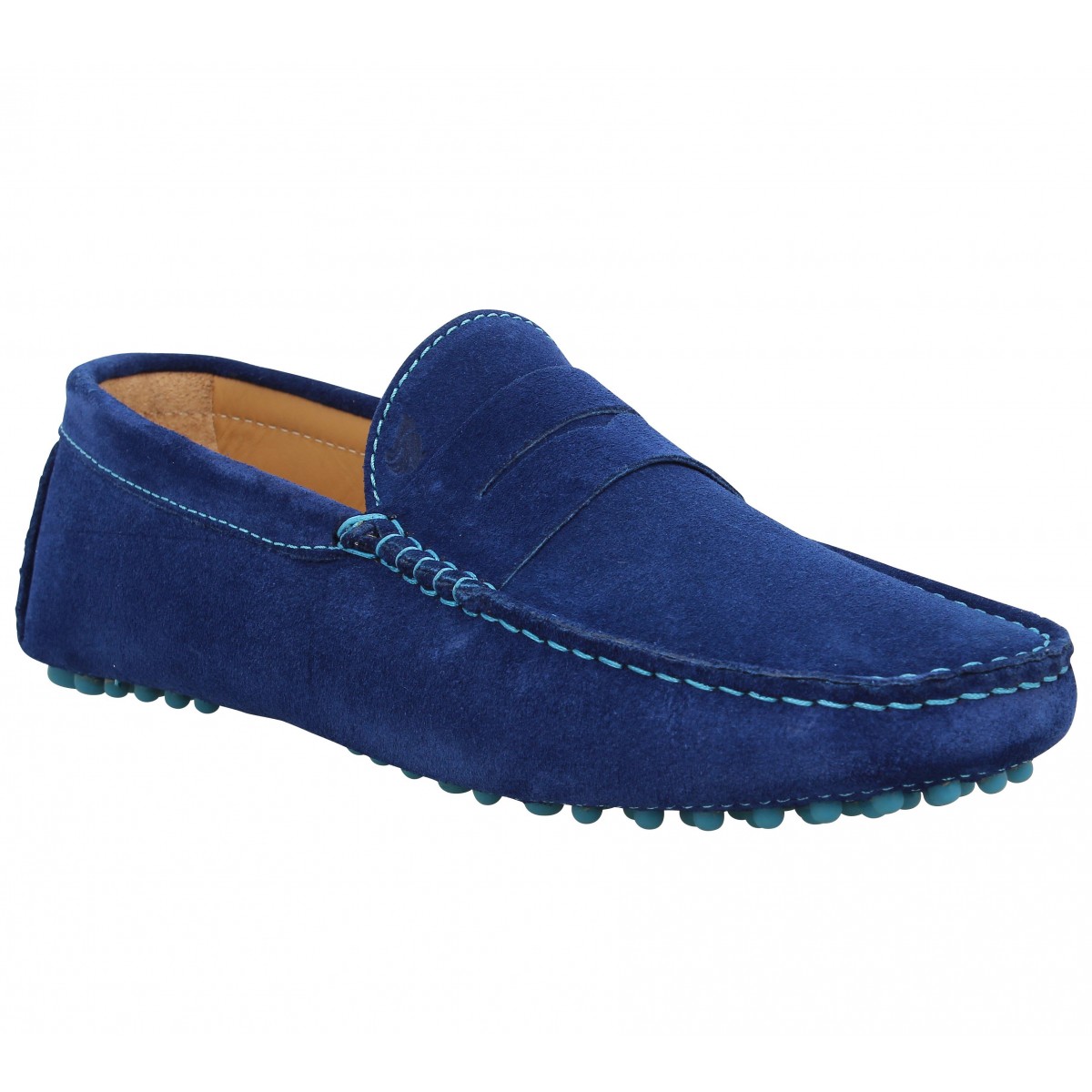 Mocassins BOBBIES L'Elegant velours Homme Bleu Nuit