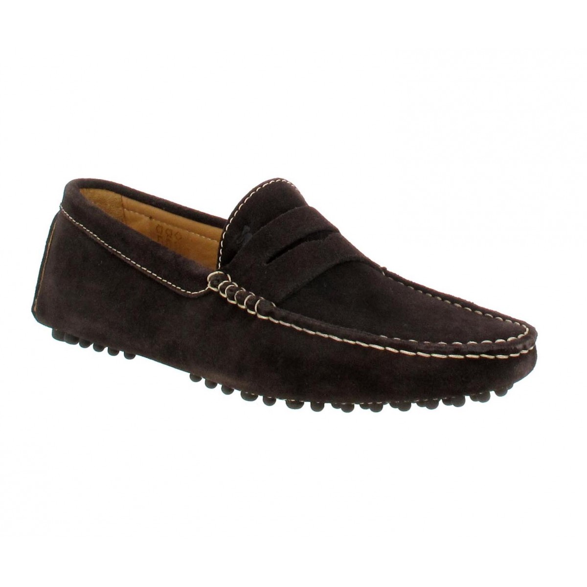 Mocassins BOBBIES L'Elegant velours Homme Cafe