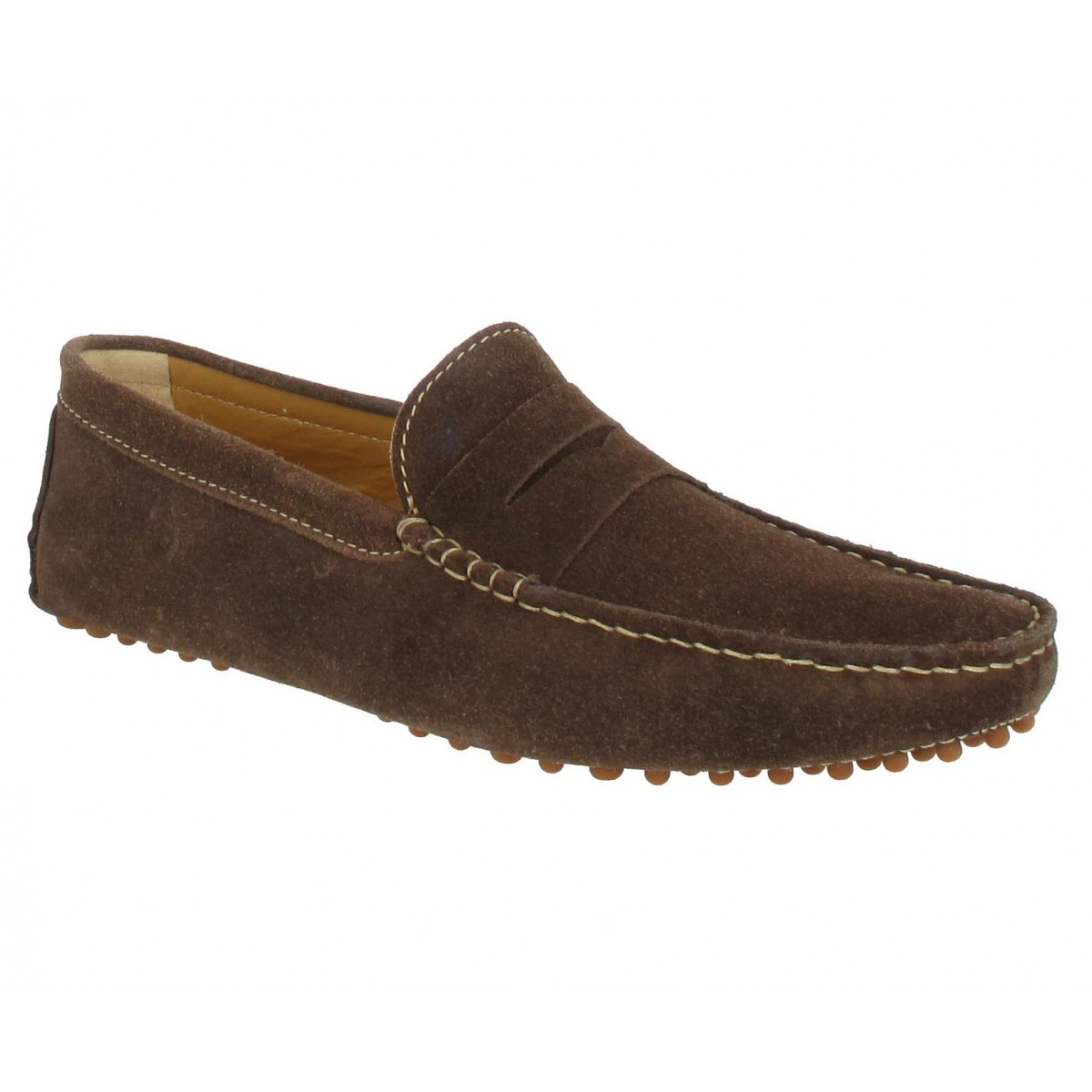 Mocassins BOBBIES L'Elegant velours Homme Marron