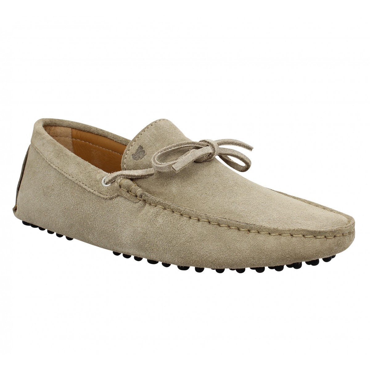 Mocassins BOBBIES Le Magnifique velours Homme Gris Taupe