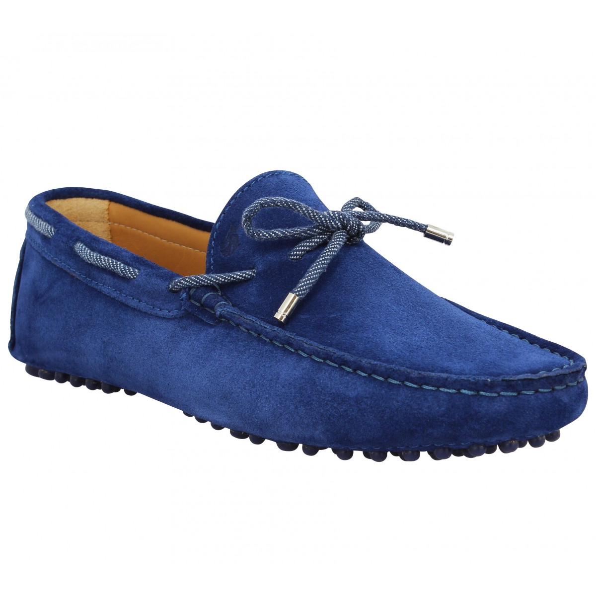 Mocassins BOBBIES Le Reveur velours Homme Bleu