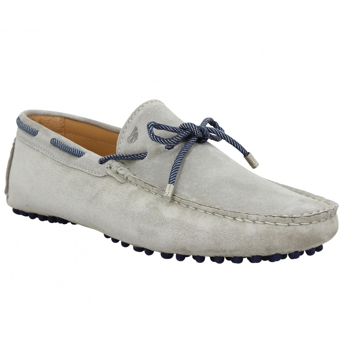 Mocassins BOBBIES Le Reveur velours Homme Gris
