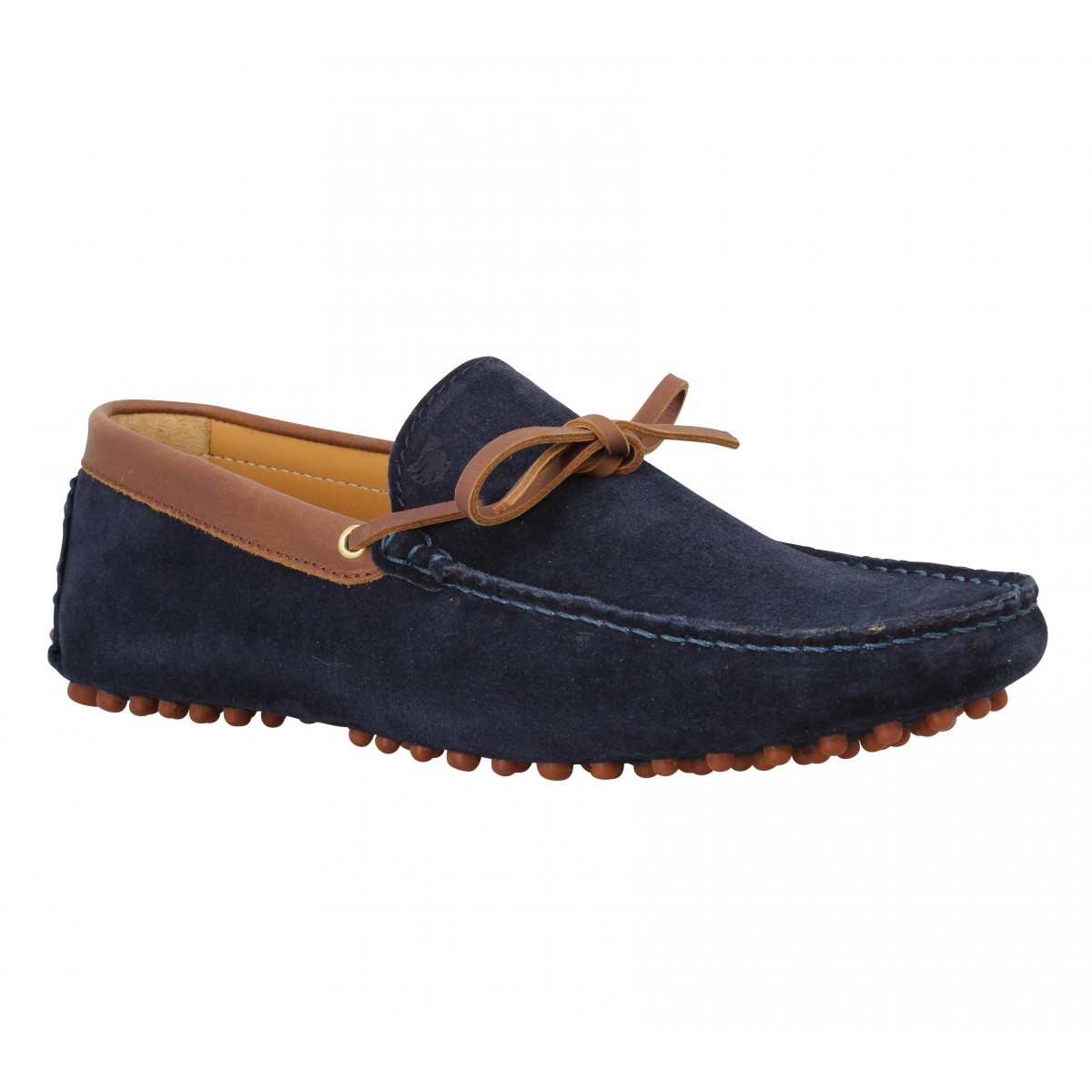 Mocassins BOBBIES Le Tombeur velours picots Homme Bleu Marine