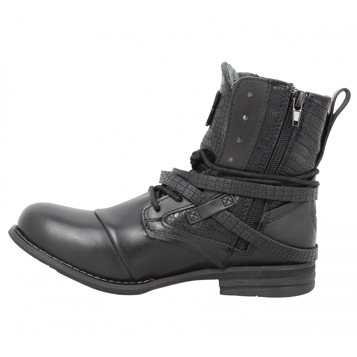 bottes bunker femme noir