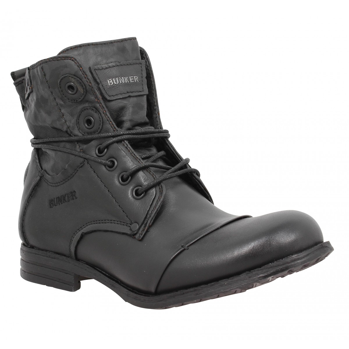 Bottines BUNKER Sara Sar cuir Femme Noir