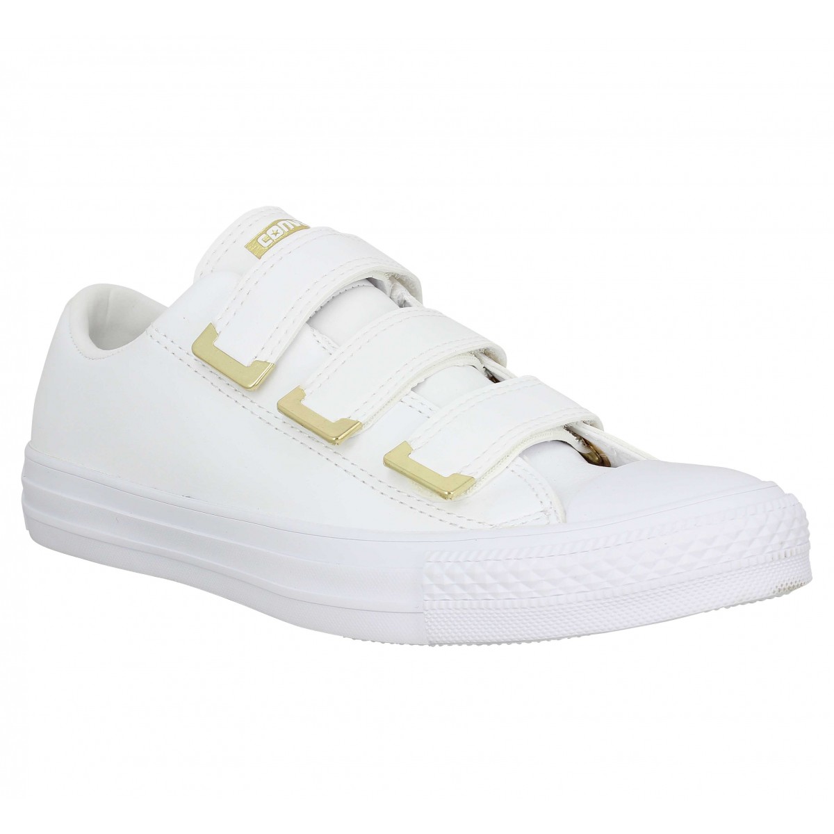 converse blanche cuire femme